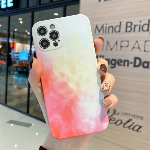 iPhone 13 Pro Max TPU tok színes mintával Alphajack (C2) narancs-fehér - 12