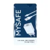 MySafe 2x USB Hálózati töltő adapter 2.4A + 1m USB Type-C kábel thumbnail