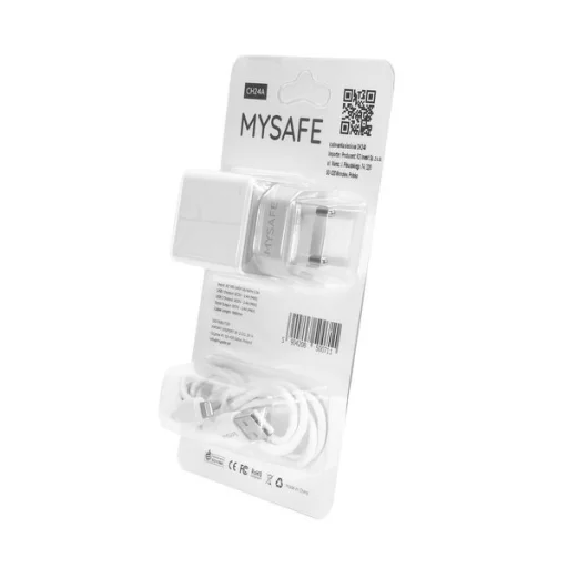 MySafe 2x USB Hálózati töltő adapter 2.4A + 1m Lightningkábel - 2
