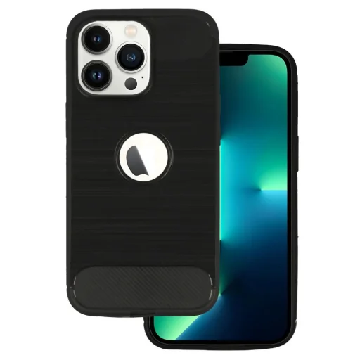 iPhone 13 Pro Max Carbon szénszál mintájú TPU tok fekete - 1