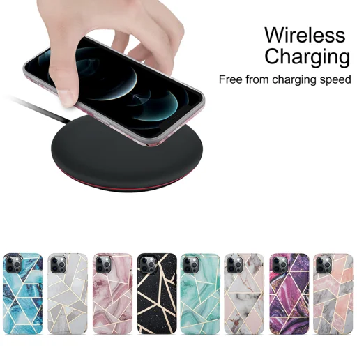 iPhone 13 Pro Max TPU szilikon tok márvány mintával rózsaszín Alphajack - 3