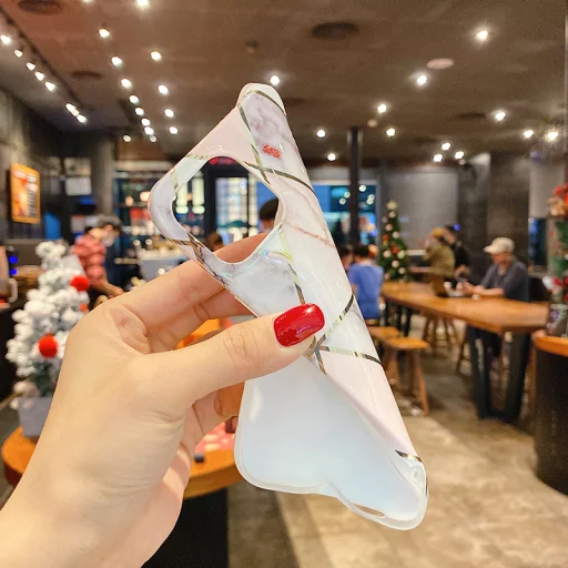 iPhone 13 Pro Max TPU szilikon tok márvány mintával rózsaszín Alphajack - 6