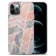 iPhone 13 Pro Max TPU szilikon tok márvány mintával rózsaszín Alphajack