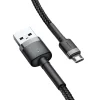 Baseus Cafule Nylon harisnyázott USB/ micro USB kábel QC3.0 1.5A 2m fekete (CAMKLF-CG1) thumbnail