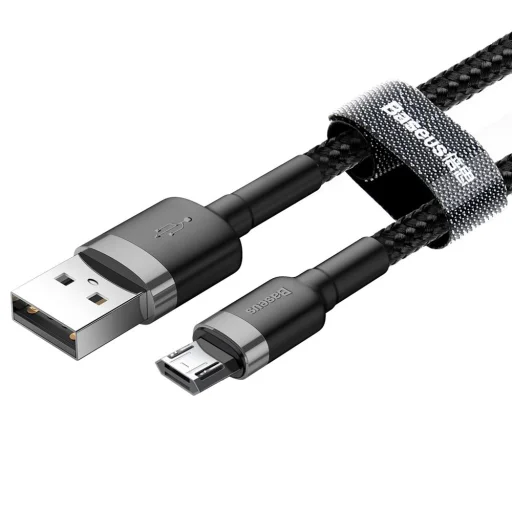 Baseus Cafule Nylon harisnyázott USB/ micro USB kábel QC3.0 1.5A 2m fekete (CAMKLF-CG1) - 3