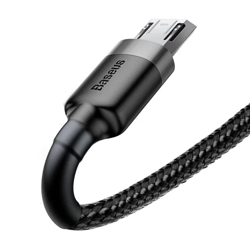 Baseus Cafule Nylon harisnyázott USB/ micro USB kábel QC3.0 1.5A 2m fekete (CAMKLF-CG1) - 4