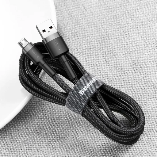 Baseus Cafule Nylon harisnyázott USB/ micro USB kábel QC3.0 1.5A 2m fekete (CAMKLF-CG1) - 7