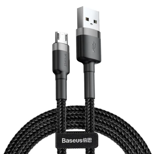 Baseus Cafule Nylon harisnyázott USB/ micro USB kábel QC3.0 1.5A 2m fekete (CAMKLF-CG1) - 1
