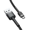 Baseus Cafule Nylon harisnyázott USB - Micro USB kábel 2A 3 m fekete-szürke thumbnail