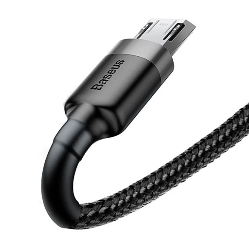 Baseus Cafule Nylon harisnyázott USB - Micro USB kábel 2A 3 m fekete-szürke - 7