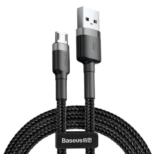 Baseus Cafule Nylon harisnyázott USB - Micro USB kábel 2A 3 m fekete-szürke - 4