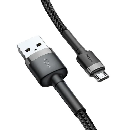 Baseus Cafule Nylon harisnyázott USB - Micro USB kábel 2A 3 m fekete-szürke - 5