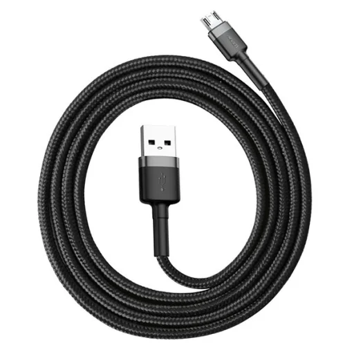 Baseus Cafule Nylon harisnyázott USB - Micro USB kábel 2A 3 m fekete-szürke - 1