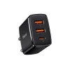 Baseus Compact fali töltő adapter 2xUSB + Type C PD 3.0 QC 3.0 30W 3A fekete thumbnail