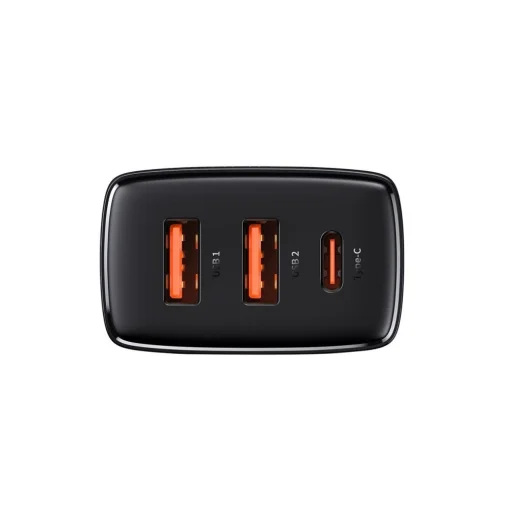 Baseus Compact fali töltő adapter 2xUSB + Type C PD 3.0 QC 3.0 30W 3A fekete - 3