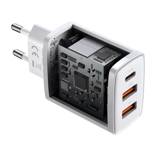 Baseus Compact fali töltő adapter 2xUSB + Type C PD 3.0 QC 3.0 30W 3A fehér - 5