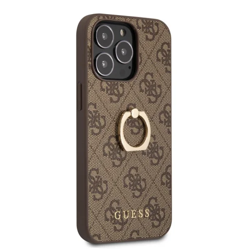 iPhone 13 Pro Guess PU 4G Ring tok barna (GUHCP13L4GMRBR) - 6
