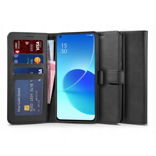 Oppo Reno 6 5G Tech-Protect Wallet fliptok fekete - 1