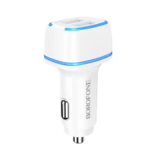 Borofone B14 Max Szivargyújtós töltő 2x USB, 2.4A fehér