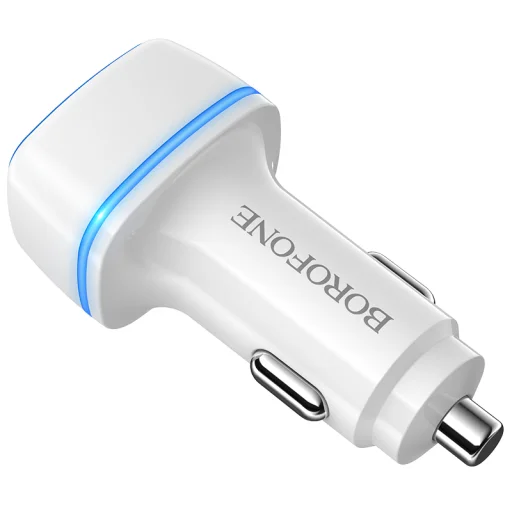 Borofone B14 Max Szivargyújtós töltő 2x USB, 2.4A fehér - 6