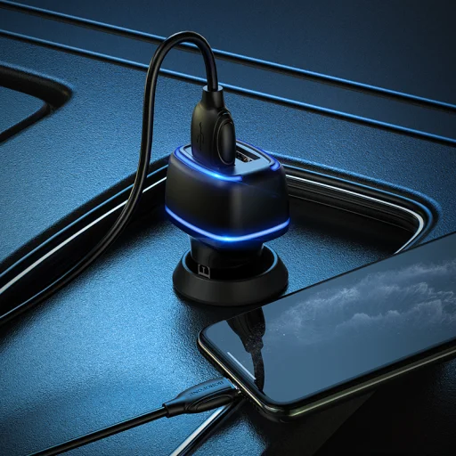 Borofone B14 Max Szivargyújtós töltő 2x USB, 2.4A fekete - 3