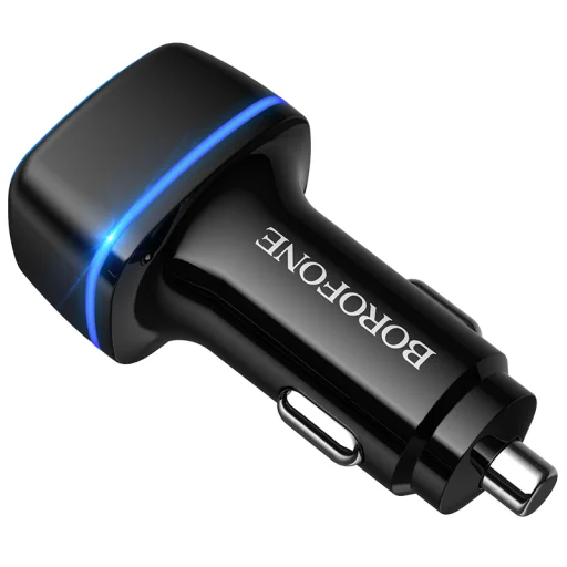 Borofone B14 Max Szivargyújtós töltő 2x USB, 2.4A fekete - 2