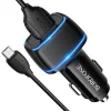Borofone B14 Max Szivargyújtós töltő 2x USB, 2.4A + Micro USB kábel fekete thumbnail