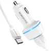 Borofone B14 Max Szivargyújtós töltő 2x USB, 2.4A + USB Type-C kábel fehér thumbnail