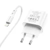 Borofone BN3 Hálózati USB töltő USB Type-C QC 3.0 PD 2.0 20W + Lightning kábel fehér thumbnail