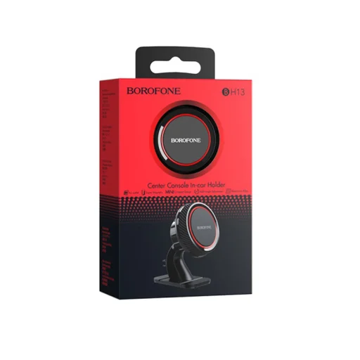 Borofone BH13 Journey Univerzális mágneses autós telefontartó műszerfalra fekete/piros - 3