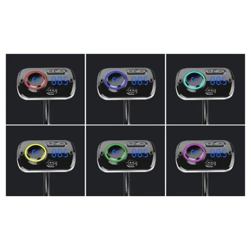 Bluetooth BC49AQ FM Transmitter (Bluetooth 5.0 + EDR + microSD + USB) Töltés funkcióval 2x USB 2.4A QC 3.0 Quick Charge fekete - 6