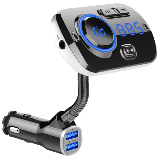 Bluetooth BC49AQ FM Transmitter (Bluetooth 5.0 + EDR + microSD + USB) Töltés funkcióval 2x USB 2.4A QC 3.0 Quick Charge fekete - 2