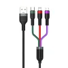 Kaku Yatu 3in1 kábel USB - Lightning, Micro USB, USB Type-C 3.2A 1.2m fekete thumbnail