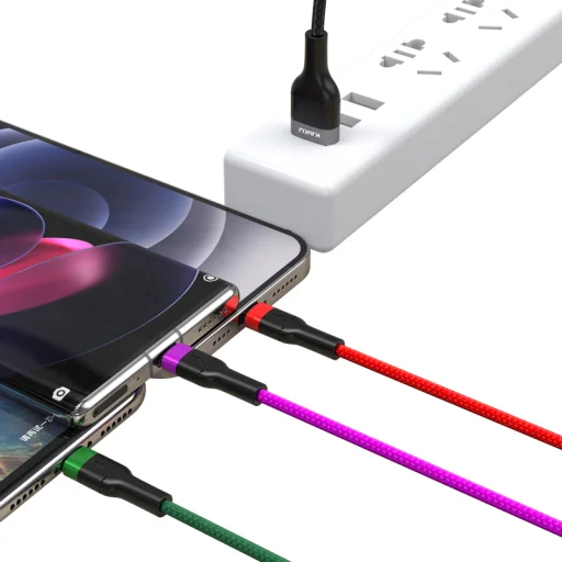 Kaku Yatu 3in1 kábel USB - Lightning, Micro USB, USB Type-C 3.2A 1.2m fekete - 5