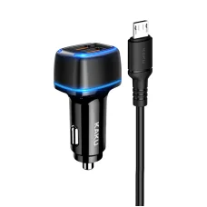 Kaku Shengyu Autós szivargyújtós töltő 2x USB 2.8A + Micro USB kábel fekete