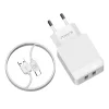 Kaku Hayoi Hálózati töltő adapter 2x USB - 12W 2.4A + USB Type-C kábel fehér thumbnail
