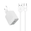 Kaku Hayoi Hálózati töltő adapter 2x USB - 12W 2.4A + USB Type-C kábel fehér thumbnail