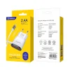 Kaku Hongtai Hálózati töltő adapter 2x USB - 2.4A integrált Micro USB kábellel fehér thumbnail