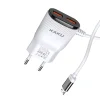 Kaku Hongtai Hálózati töltő adapter 2x USB - 2.4A integrált Micro USB kábellel fehér thumbnail