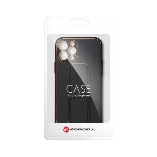 iPhone 13 mini Forcell Leather Kickstand tok fekete - 8