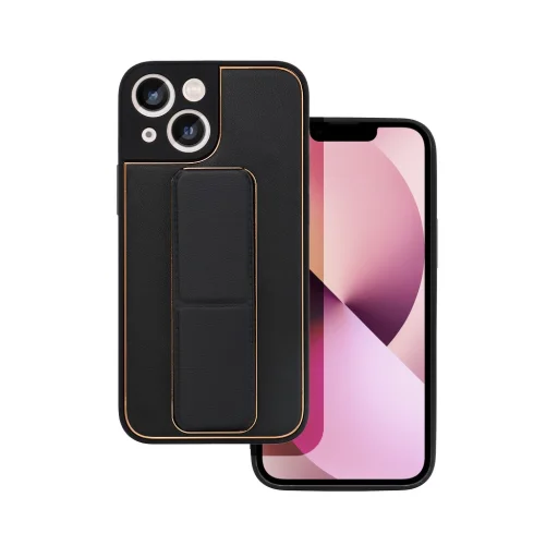 iPhone 13 mini Forcell Leather Kickstand tok fekete - 2
