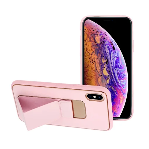  iPhone XR Forcell Leather Kickstand tok rózsaszín - 6