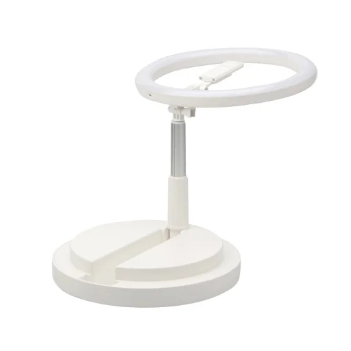 30cm LED 12'' asztali körfény, ringlight és telefontartó fehér One Leg Stand Y2 - 4