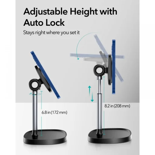 ESR HaloLock asztali telefontartó MagSafe támogatással fekete - 10