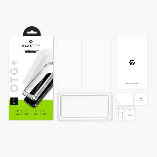 iPhone 13 mini Glastify OTG+ kijelzővédő üvegfólia 2x + felhelyező keret - 2