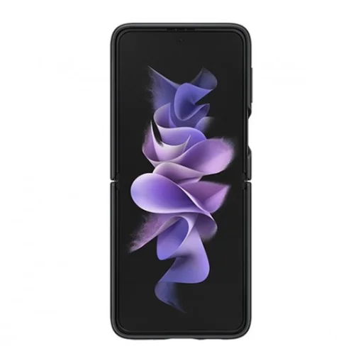Samsung Galaxy Z Flip 3 5G Leather Cover, Gyári Bőr Tok, Fekete - 5