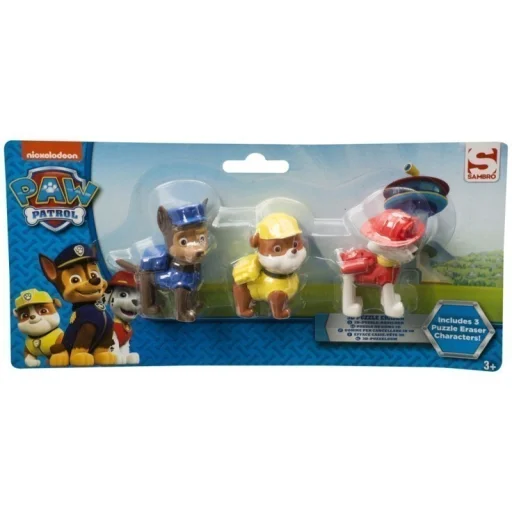 Mancs Őrjárat 3D Radír Figura Szett 3 db - 3