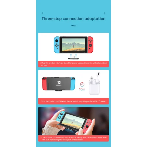 Bluetooth transmitter adapter, Type-C porthoz, fekete (T12)  - 5