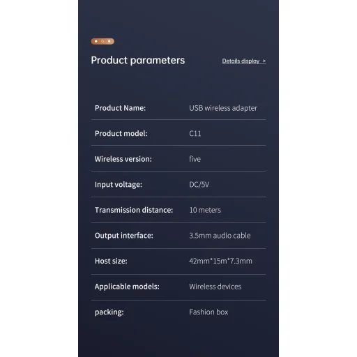 Bluetooth fogadó / vevő egység autóba AUX adapter 3.5mm jack csatlakozóval fekete (C11) - 7