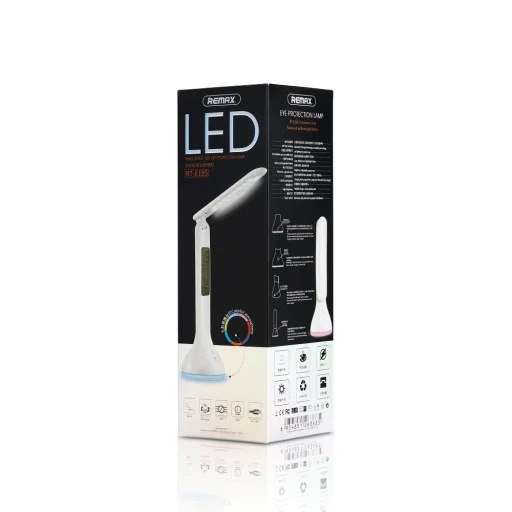 Remax asztali LED lámpa RT-E185 kijelzővel fehér - 4